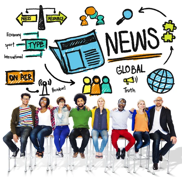 Persone e notizie Journalism Information Concept — Foto Stock