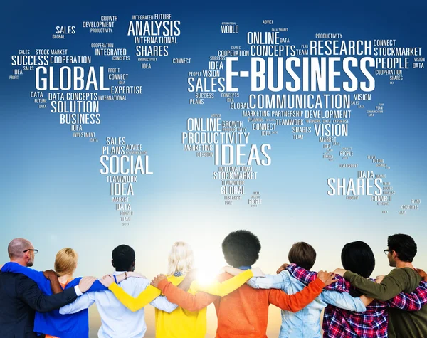 Diverse people and E-Business Concept — Stock Photo, Image