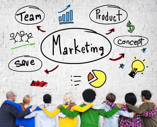 Diversas personas y estrategia de marketing — Foto de Stock