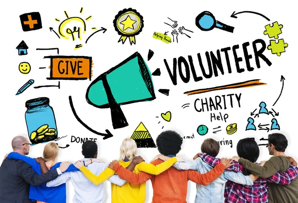 Concepto de Caridad de Personas y Voluntarios — Foto de Stock