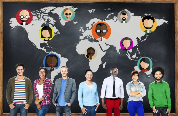 Persone diverse e concetto di comunità globale — Foto Stock