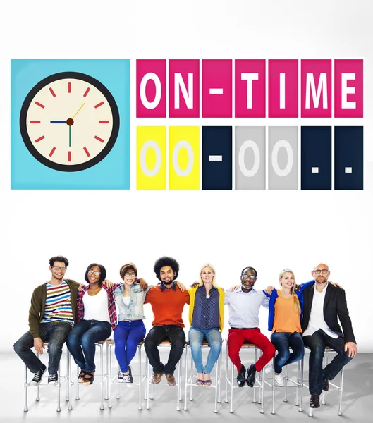 Diverse people and On Time Concept — Stock Photo, Image