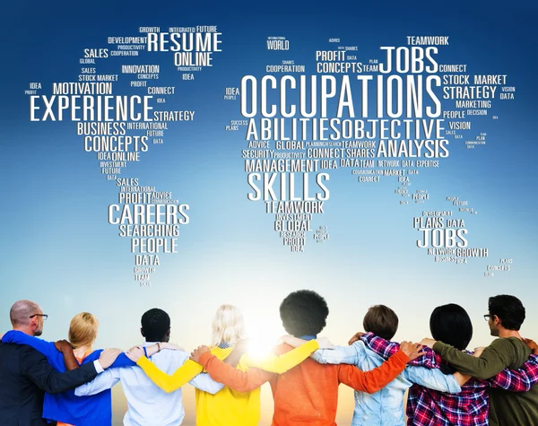 Pessoas diversas e conceito de ocupação — Fotografia de Stock