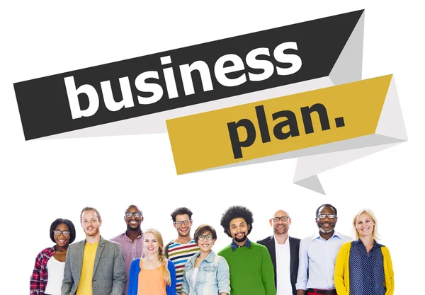 다양 한 사람과 사업 계획 전략 — 스톡 사진