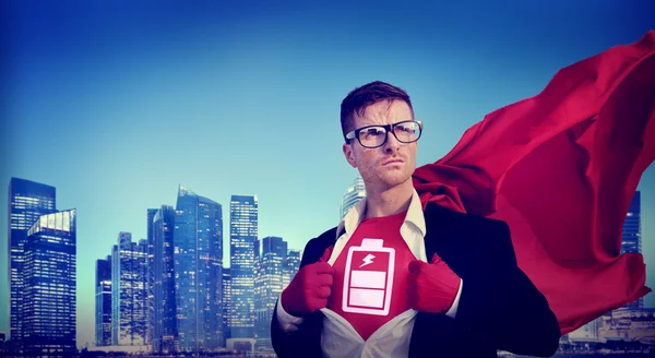 Battery Strong Superhero — Stock Photo, Image