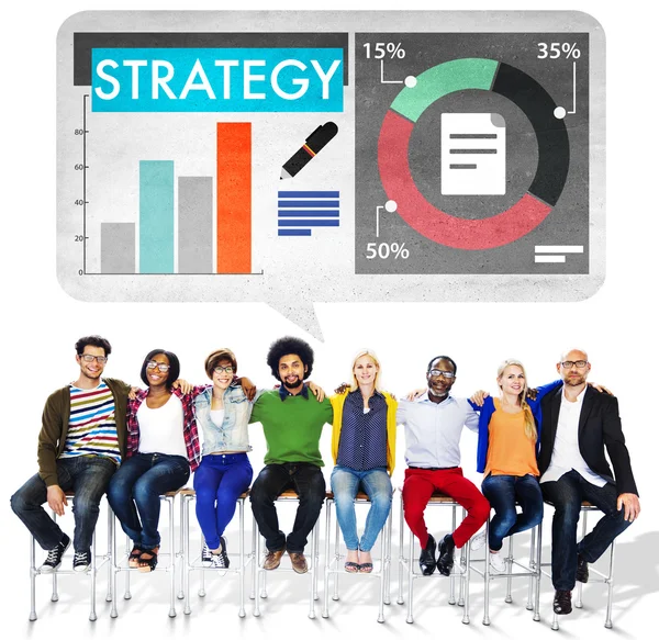 Persone diverse e concetto di strategia — Foto Stock