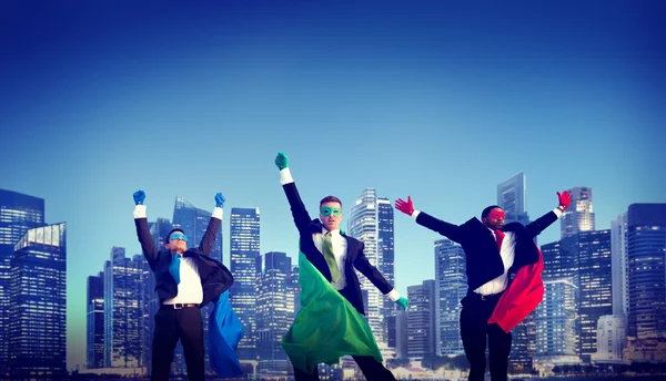 Superhero Businessmen in New York — Stock Photo, Image