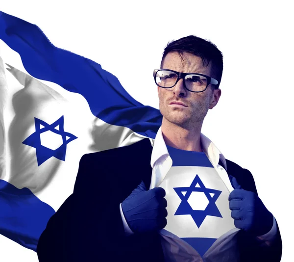 Superhero Businessman Israeli — Stock Photo, Image