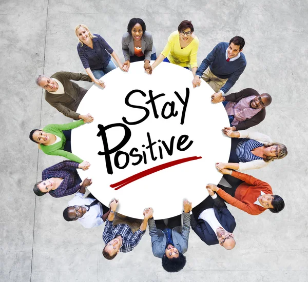 People around Stay Positive Concepts — Stock Photo, Image