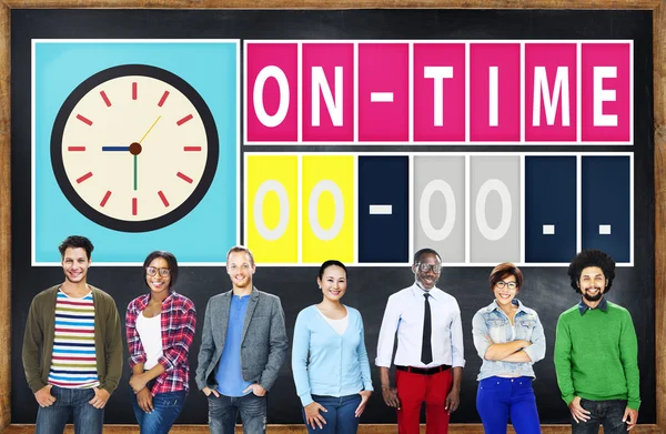 Persone diverse e On Time Concept — Foto Stock