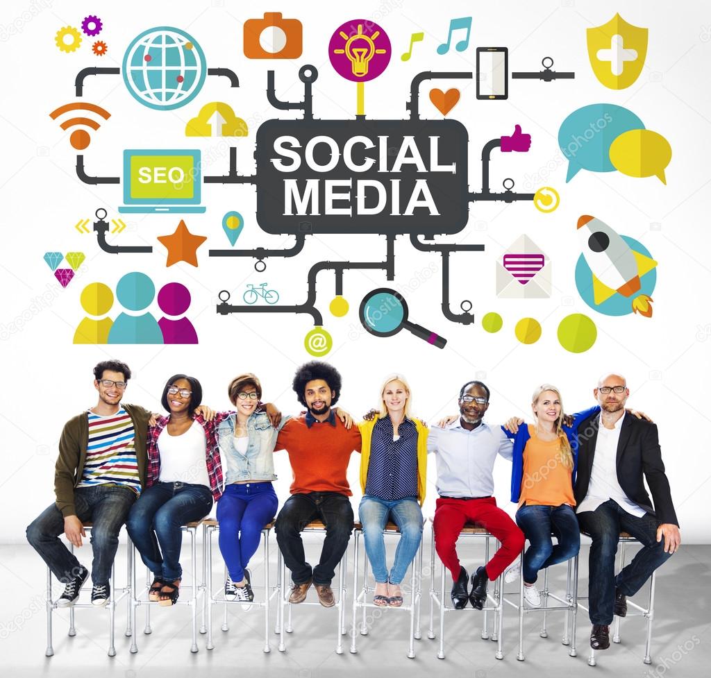Diverse people and Social Media