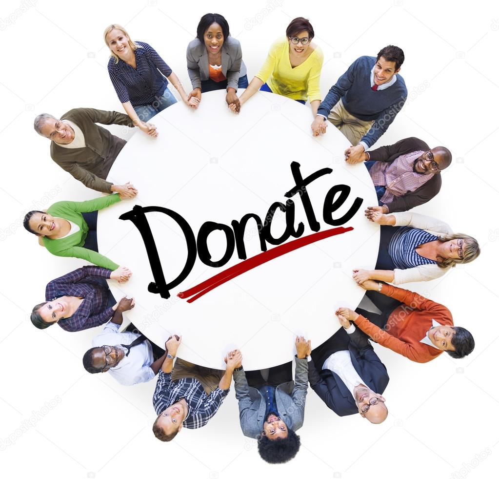 People around Donate Concept