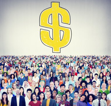 Farklı insanlar ve dolar işareti