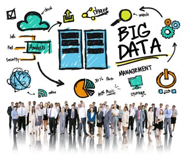 Çeşitlilik iş insanlar büyük veri kurumsal