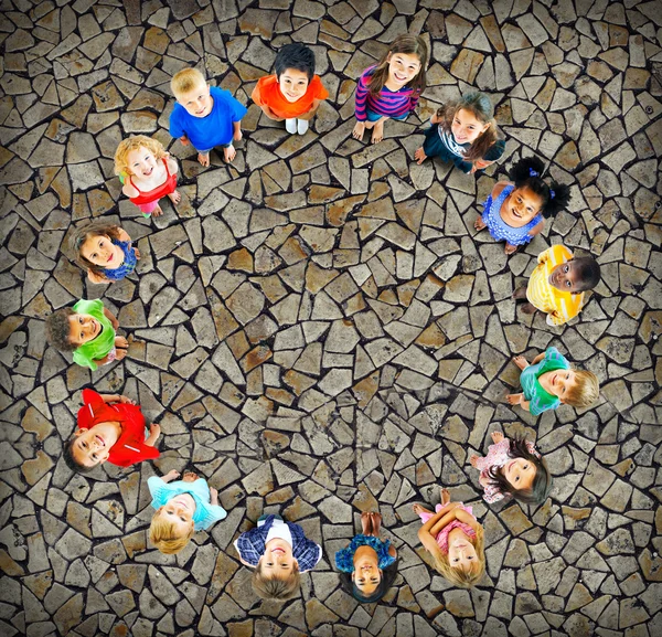 Cheerful children in circle — Stock Photo, Image