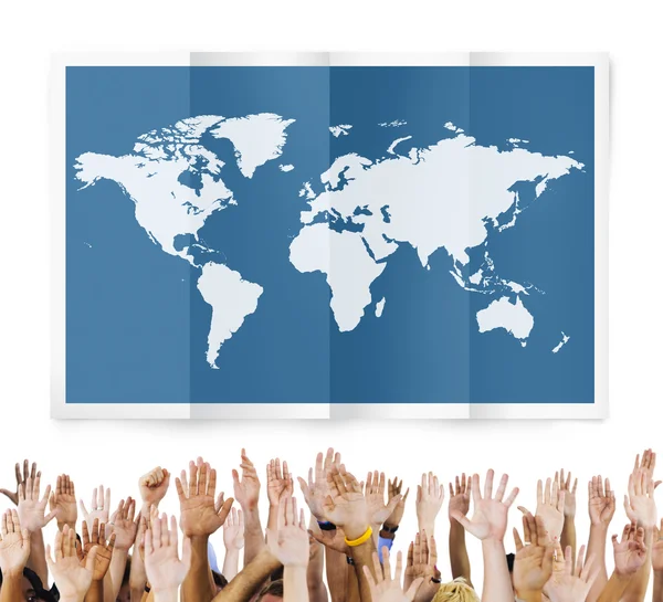 Human hands raising up — Stock Photo, Image