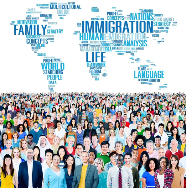 Különféle népek és bevándorlási koncepció — Stock Fotó