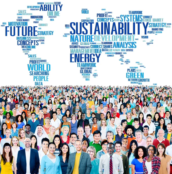 Vielfalt der Menschen und Nachhaltigkeitskonzept — Stockfoto