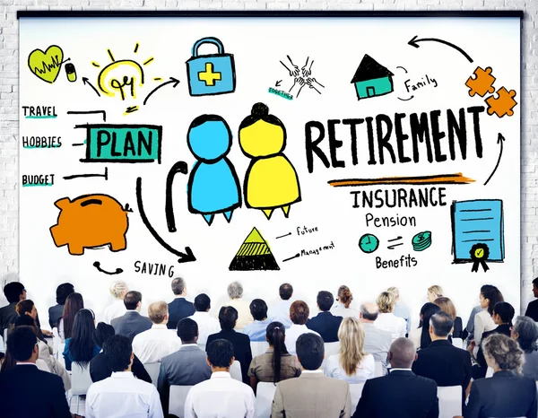 Üzleti emberek, és a munkavállaló nyugdíjba vonulás — Stock Fotó