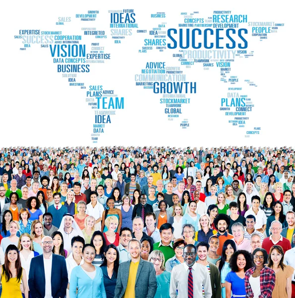 Pessoas diversas e conceito de sucesso — Fotografia de Stock