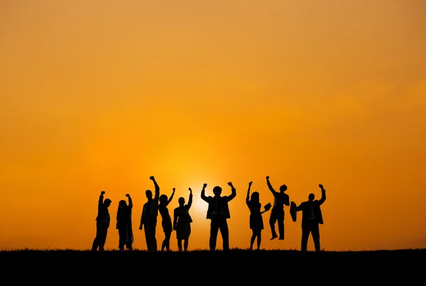 Silhouette of Business people — Stock Photo, Image