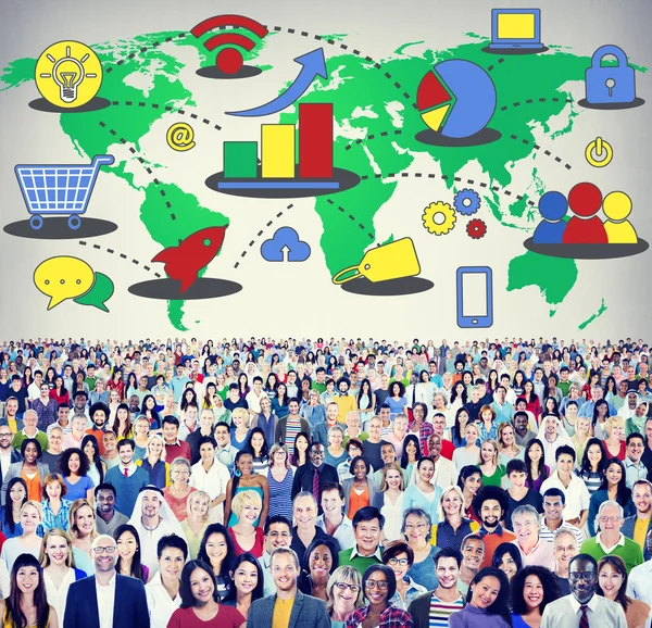 Persone diverse e concetto di marketing — Foto Stock