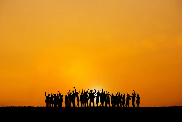 Silhouette degli uomini d'affari — Foto Stock