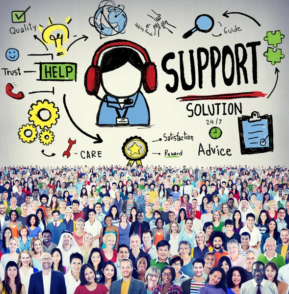 Olika människor och supportlösning — Stockfoto