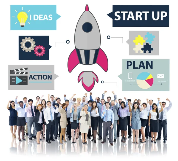 Grupo de pessoas e Startup Innovation Concept — Fotografia de Stock