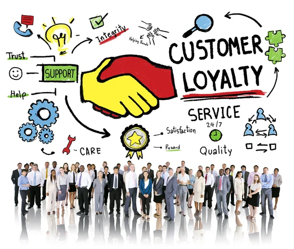 Pessoas diversas e lealdade ao cliente — Fotografia de Stock
