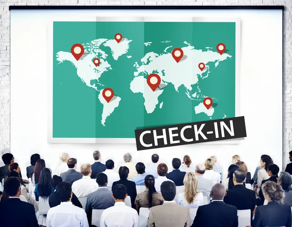 Personas en el seminario sobre Check In — Foto de Stock