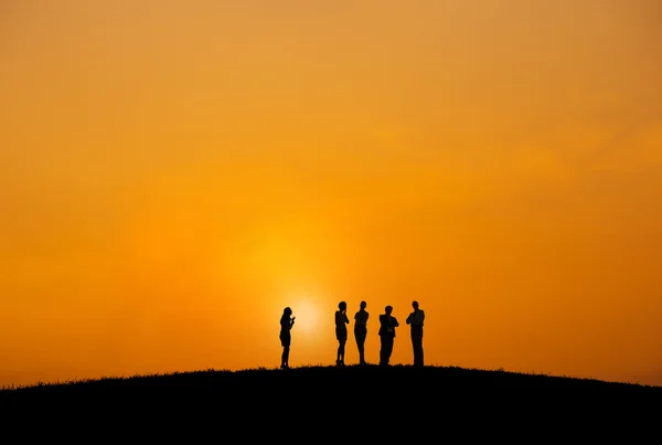 Silhouet van mensen uit het bedrijfsleven — Stockfoto