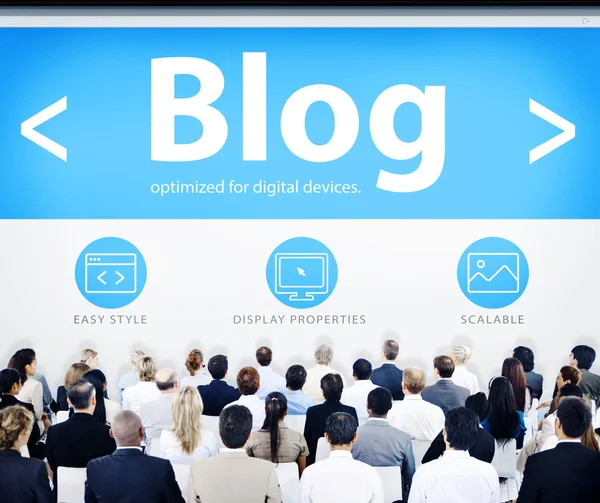 Affärsmän och blogg koncept — Stockfoto