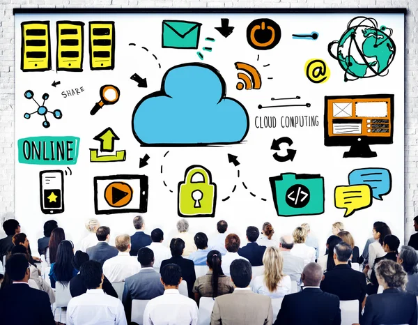 Business People Cloud Computing Seminar — Stock Photo, Image