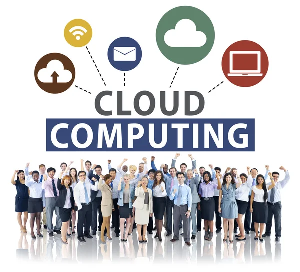 Üzletemberek és a cloud computing koncepció — Stock Fotó