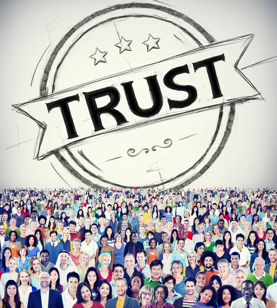 Sokszínű emberek és a bizalom fogalma — Stock Fotó