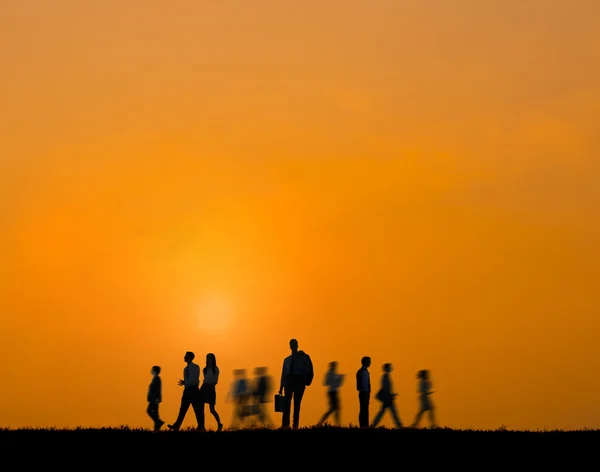 Silhouet van mensen uit het bedrijfsleven — Stockfoto