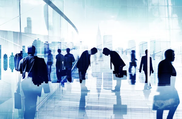 Silhouette of business people — Stock Photo, Image