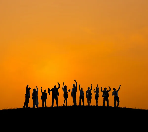 Silhouet van mensen uit het bedrijfsleven — Stockfoto