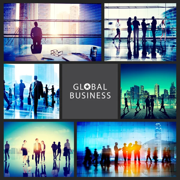 Grupo empresarial Silhouettes — Fotografia de Stock