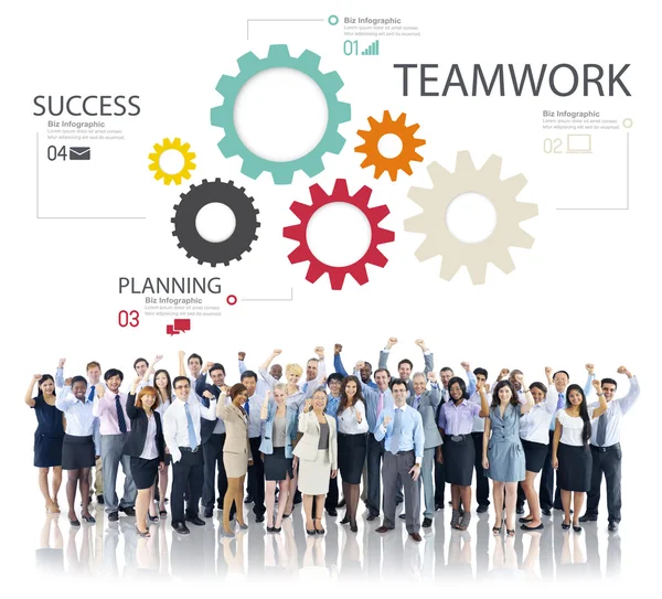 Conceito de cooperação de parceria para o trabalho em equipa — Fotografia de Stock