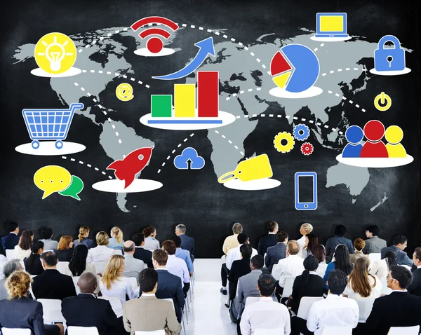 Mensen op seminar over Marketing Global — Stockfoto