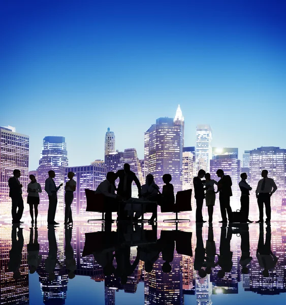 Business groep silhouetten — Stockfoto