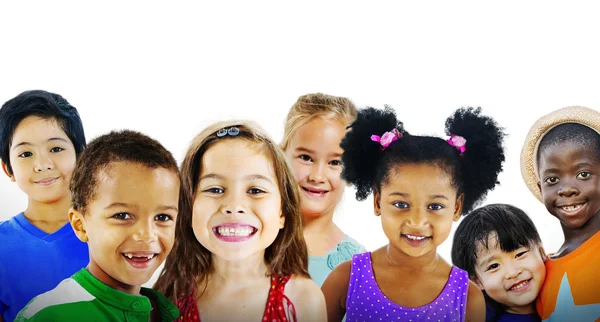 Cute diverse kids smiling — Stock Photo, Image