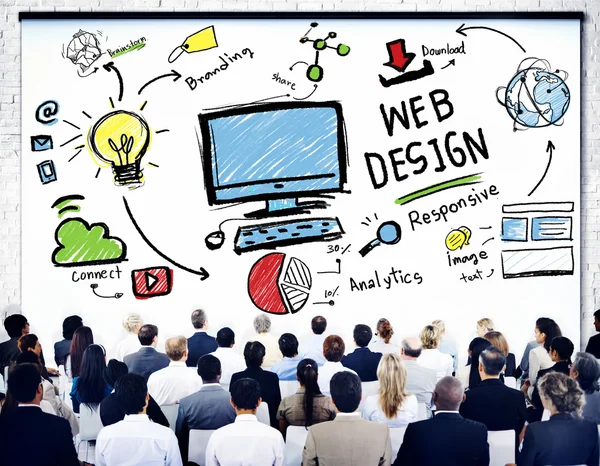 Teilnehmer eines Seminars über Webdesign — Stockfoto