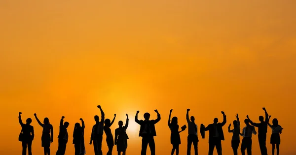 Silhouette of Business people — Stock Photo, Image