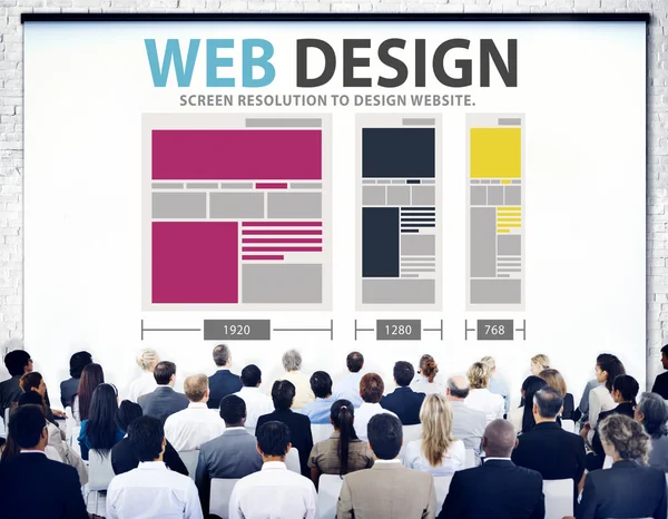 Mensen op seminar over Web Design — Stockfoto