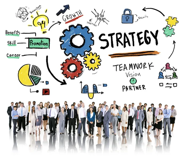 Diversas personas y concepto de estrategia — Foto de Stock