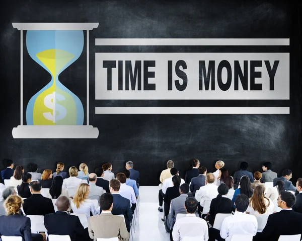 Personas en el seminario sobre el dinero del tiempo — Foto de Stock