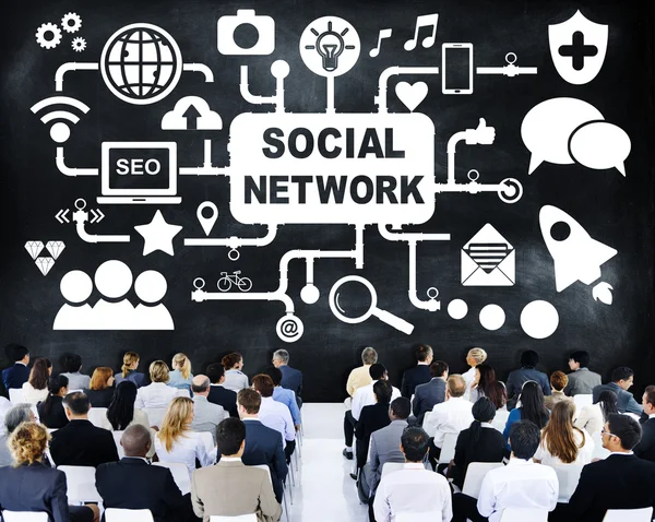 Ludzie w seminarium o Social Networking — Zdjęcie stockowe